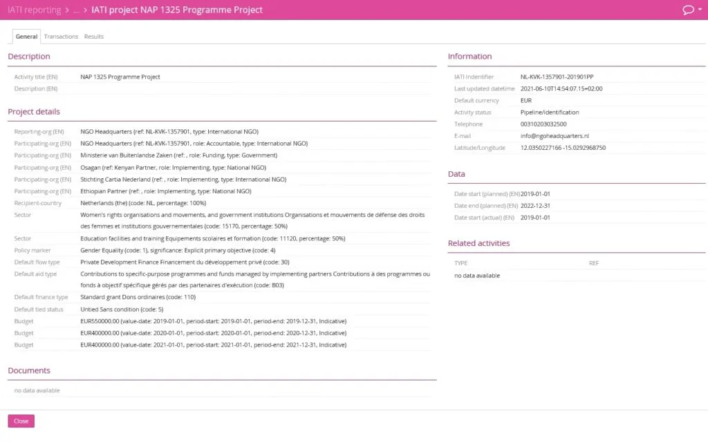 IATI reporting_ProjectConnect